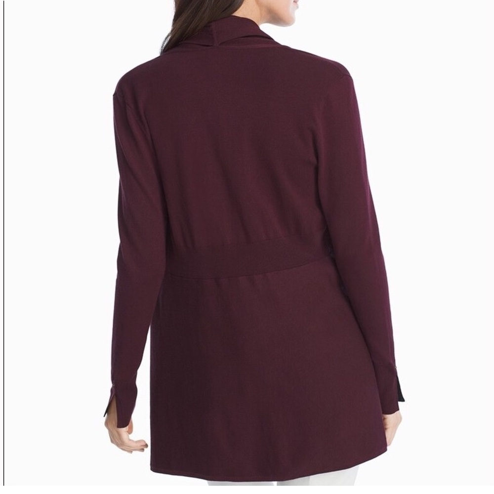 WHBM CABERNET WATERFALL CARDIGAN - Picture 2 of 10